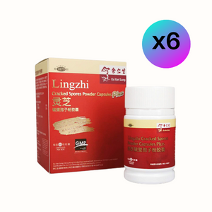 Lingzhi Cracked Spores Powder Capsules Plus (全靈芝破壁孢子粉膠囊加效 - 6瓶) - 6 Bottles(Expiry 1st Jan 24)